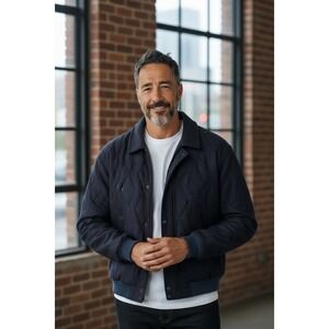 Vintage Lobo By Pendleton Wool Jacket Full Zip Blue Quilted Medium